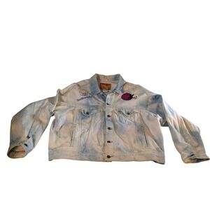 Vintage Coors Light 94.5 FMX Craven Moorehead Denim Jacket Mens XXL Acid Wash